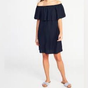 Old Navy Off-the-Shoulder Linen-Blend Shift Dress for Women